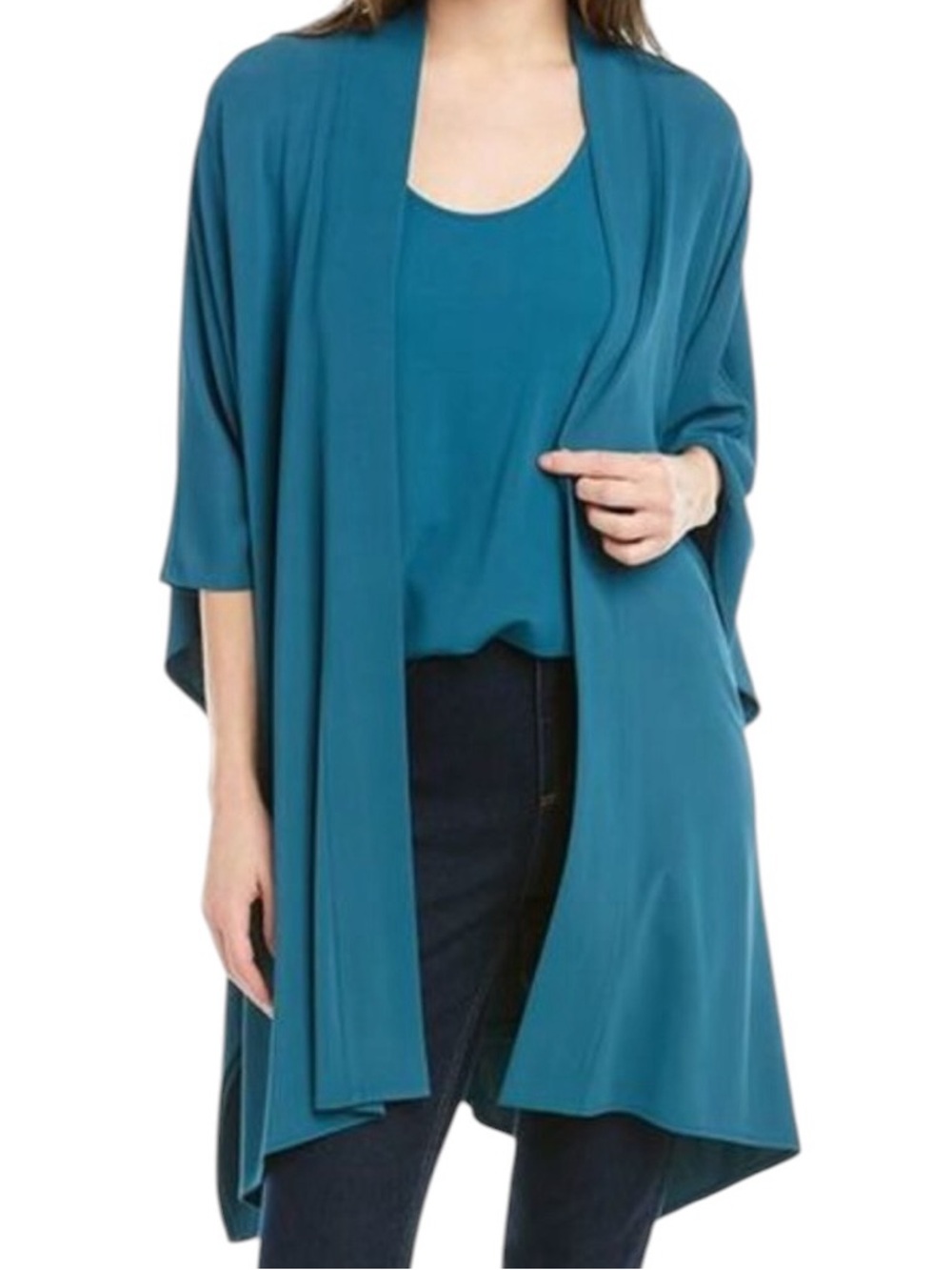 Lafayette 148‎ New York Soren Kimono Jacket Ruana Size M/L Teal